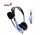 AUDIFONO C/MICROF. GENIUS HS-04S MULTIPLATAFORMA 3.5MM C/N NOISE CANCELING MIC BLUE/BLACK (PN 31710156101)